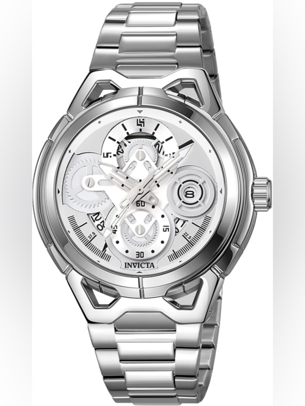 Invicta NWT S1 Rally Men's Skeleton Chronograph Watch 44mm Silver 79011